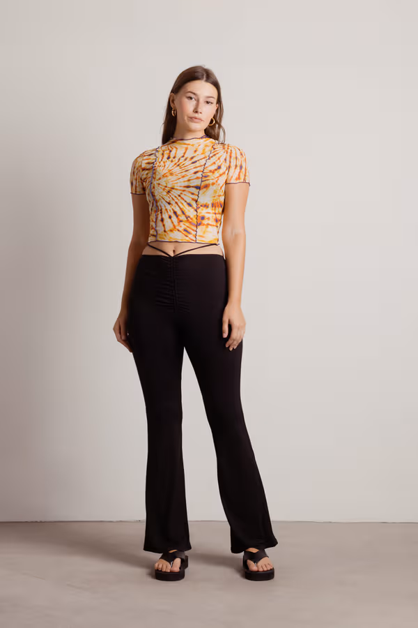 Can You Pass The Test Crop Top - Gold Violet