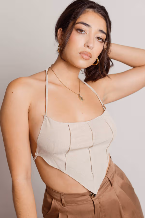 Evolved Crop Top - Oatmeal