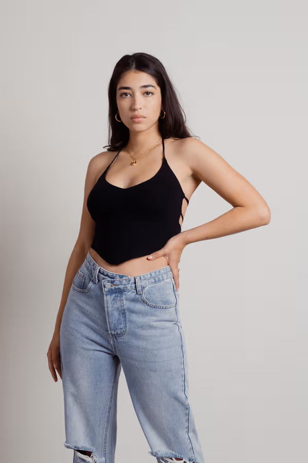 Olympia Crop Top - Black