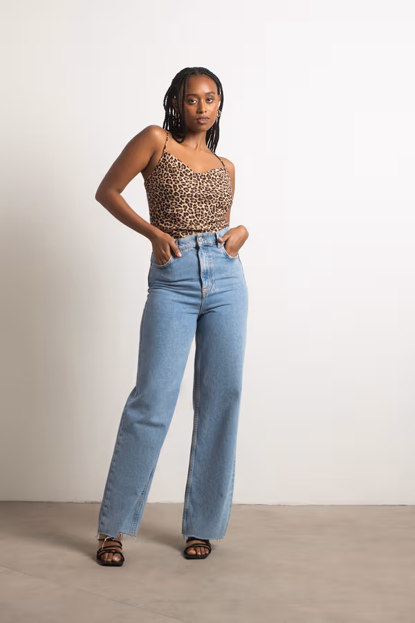 Drive Me Wild Leopard Print Top - Tan Multi