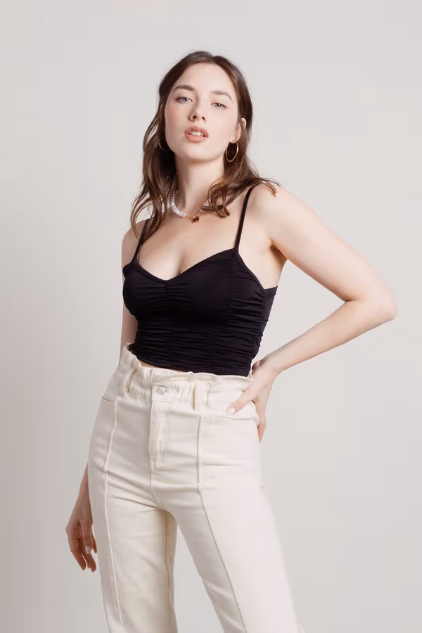 All The Money Crop Top - Black