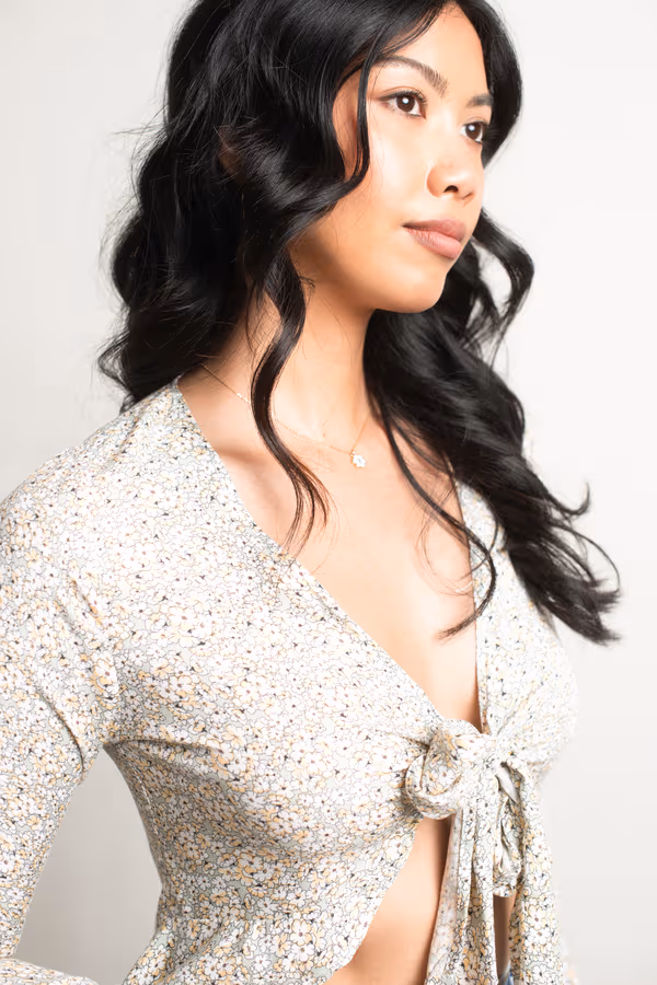 Harper Crop Top - Red Brown