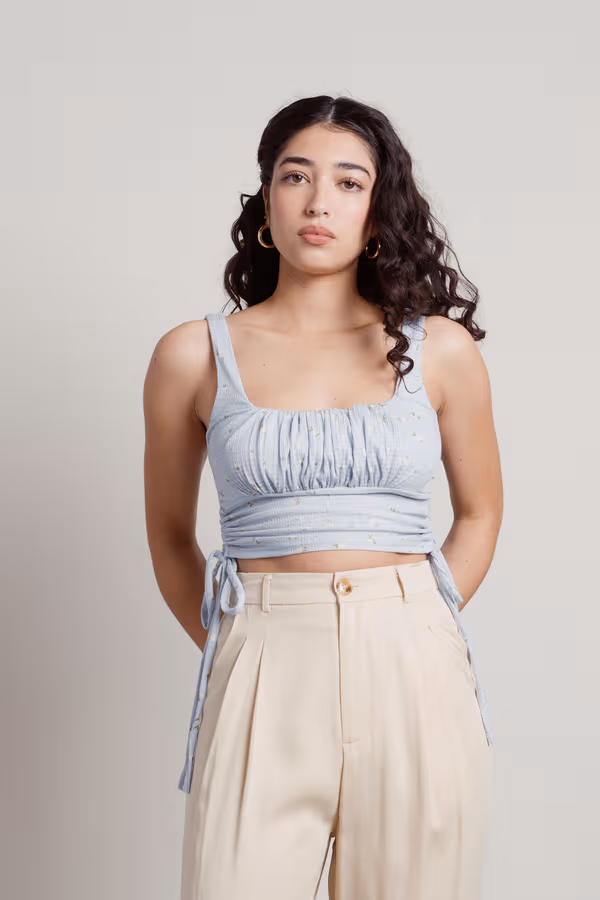 Just For You Crop Top - Blue