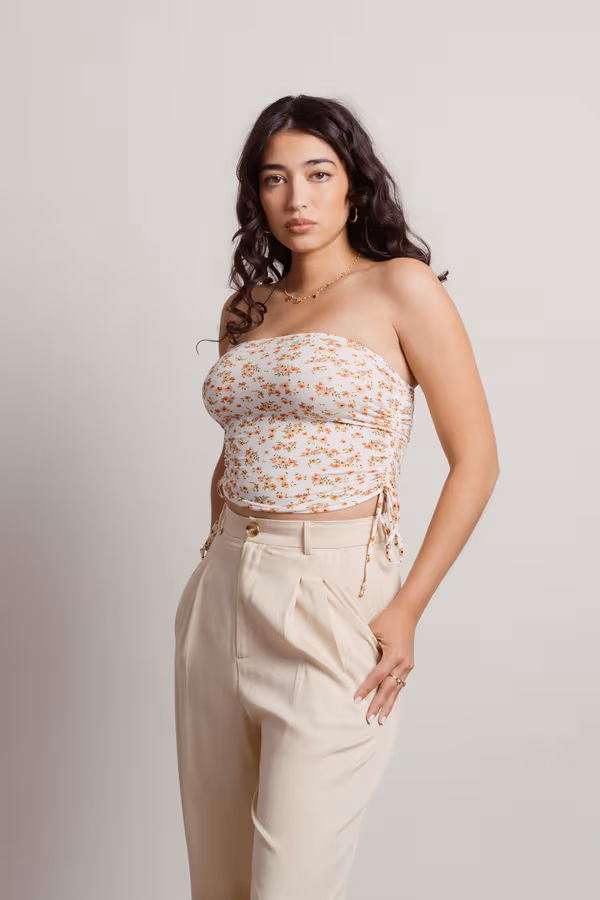 Used To Love Tube Top - Ivory Coral