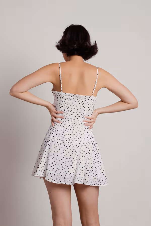 Any Day Now Printed Skater Mini Dress - White Multi