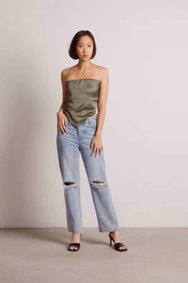 Talk About Me Tube Top - Moss