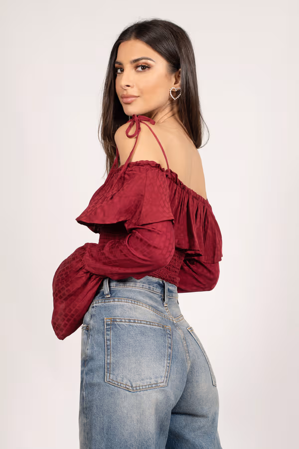 Cut Loose Crop Top - Wine