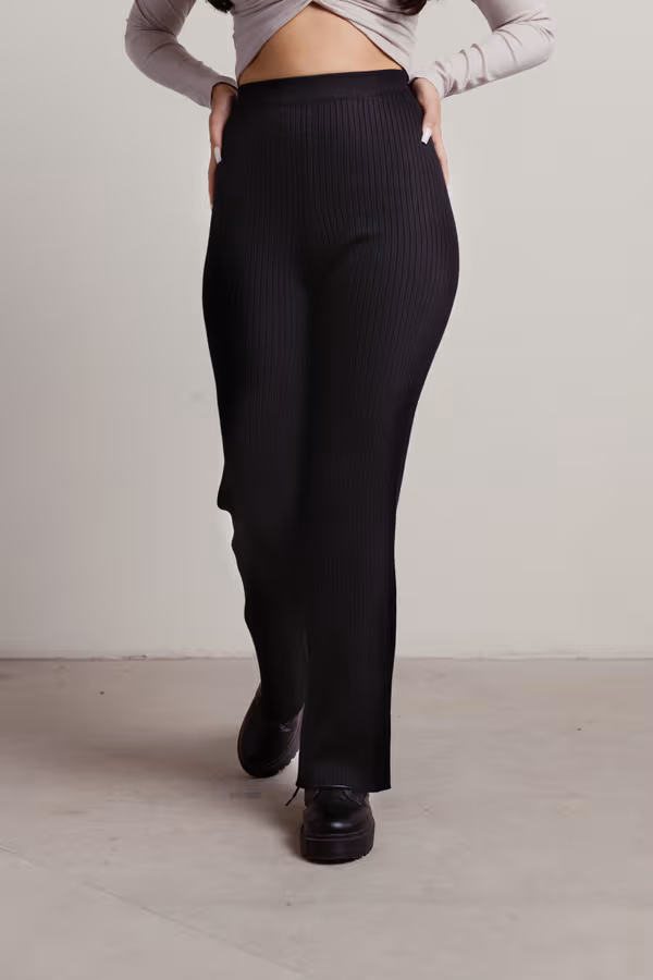Kirsten Ribbed Pants - Black