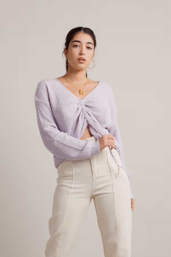 Deianira Ruched Sweater - Lavender
