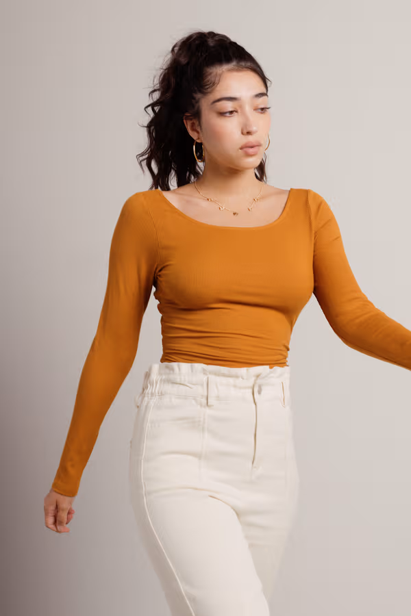 Kaleah Crop Top - Brown