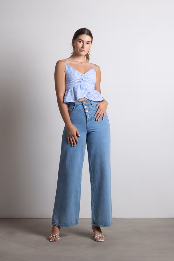 Sweet Citrus Crop Top - Light Blue