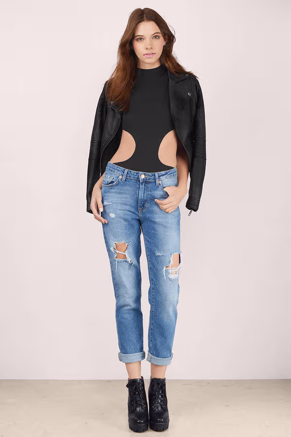 Rehab Clothing Reign On Cutout Bodysuit - Black