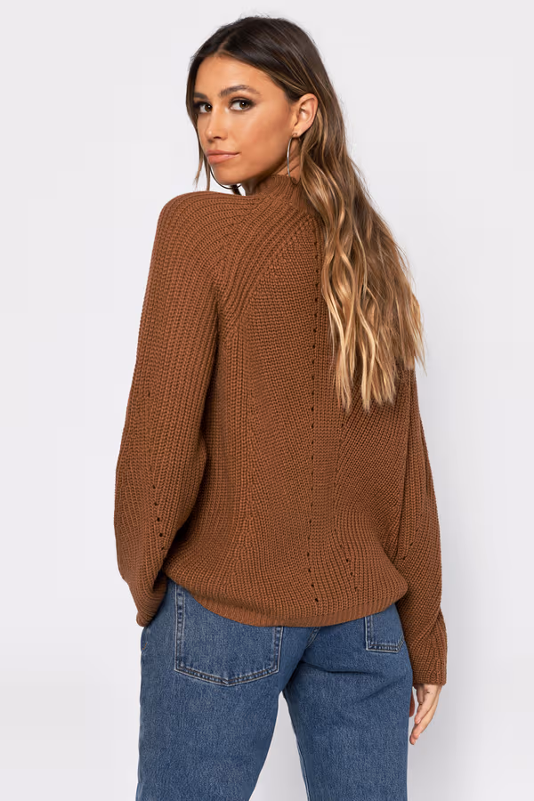Noelle Mock Neck Sweater - Sienna