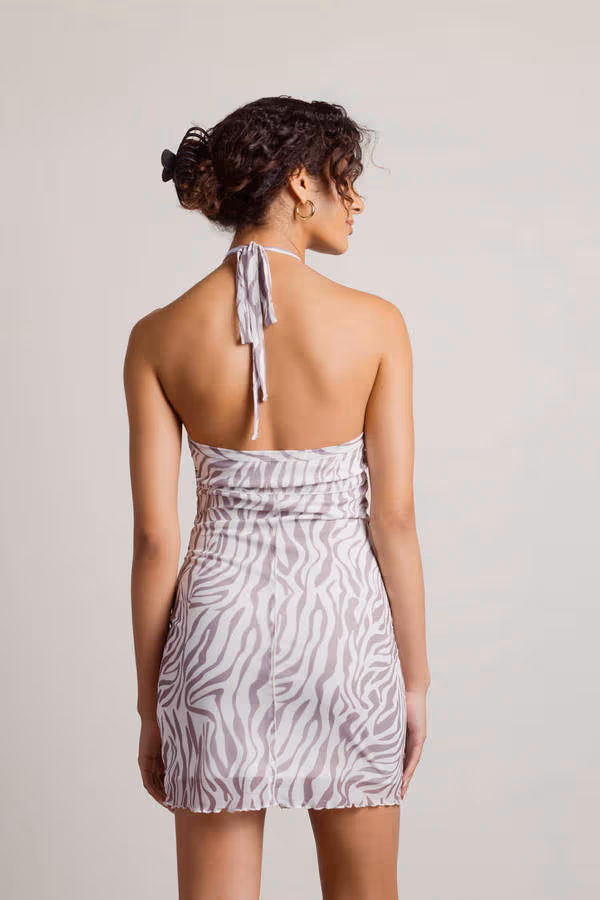 Forever Love Halter Mesh Mini Dress - Orange