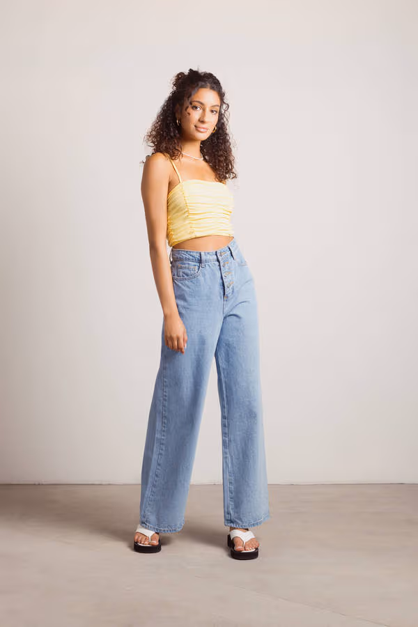 Countless Memories Crop Top - Yellow