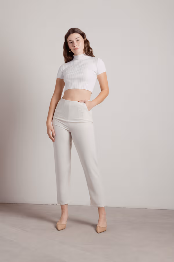 Chill and Chic Straight Leg Pants - Ivory