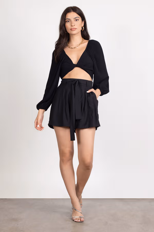 Bristol Belted Shorts - Black