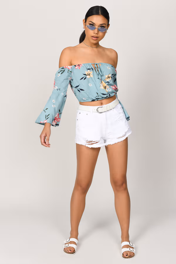Always Crop Top - Sage Multi