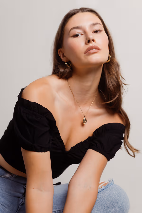 Margaret Crop Top - Black