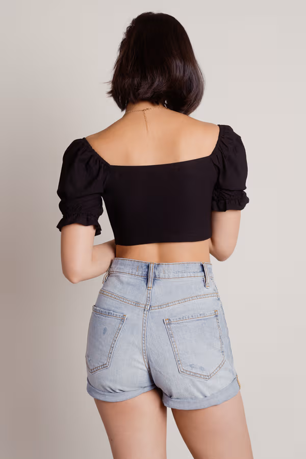 Leyla Crop Top - Black