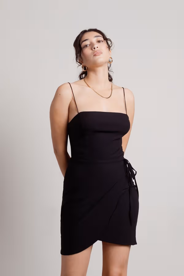 Here Again Cutout Bodycon Mini Dress - Black