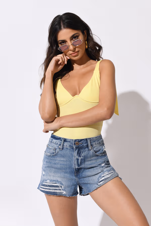 Pistola Nova Distressed Shorts - Light Wash