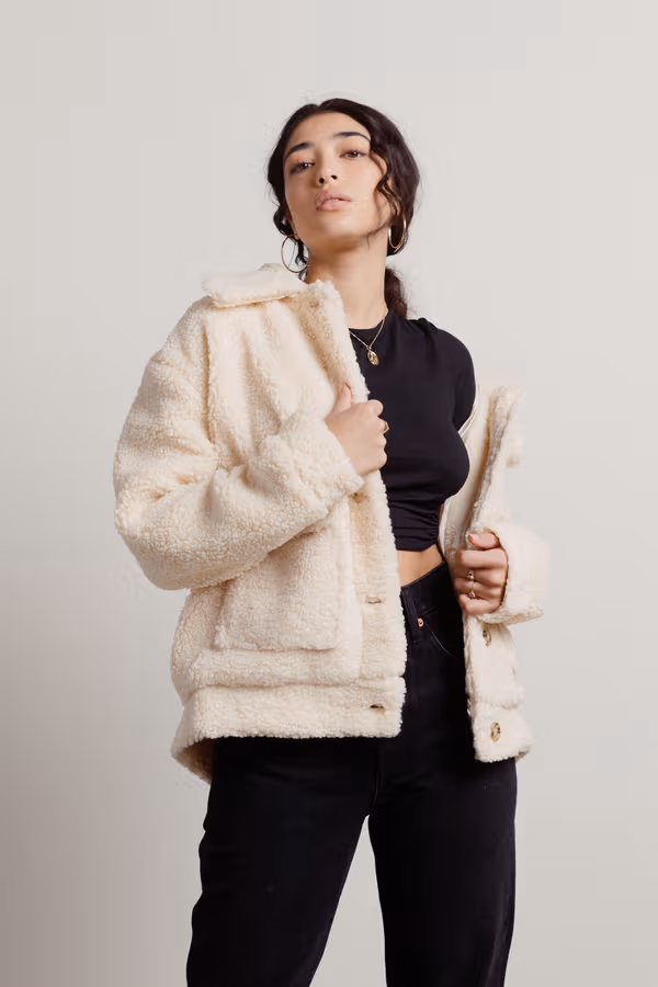 Rowan Sherpa Jacket - Ivory