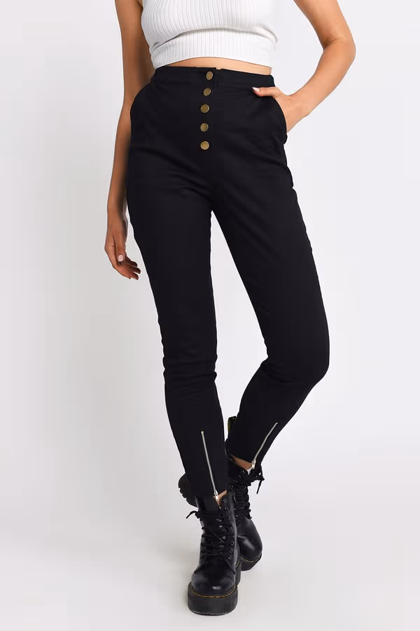 Lars High Waist Pants - Black