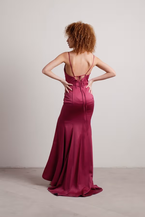 High Waters Surplice High Slit Maxi Dress - Magenta