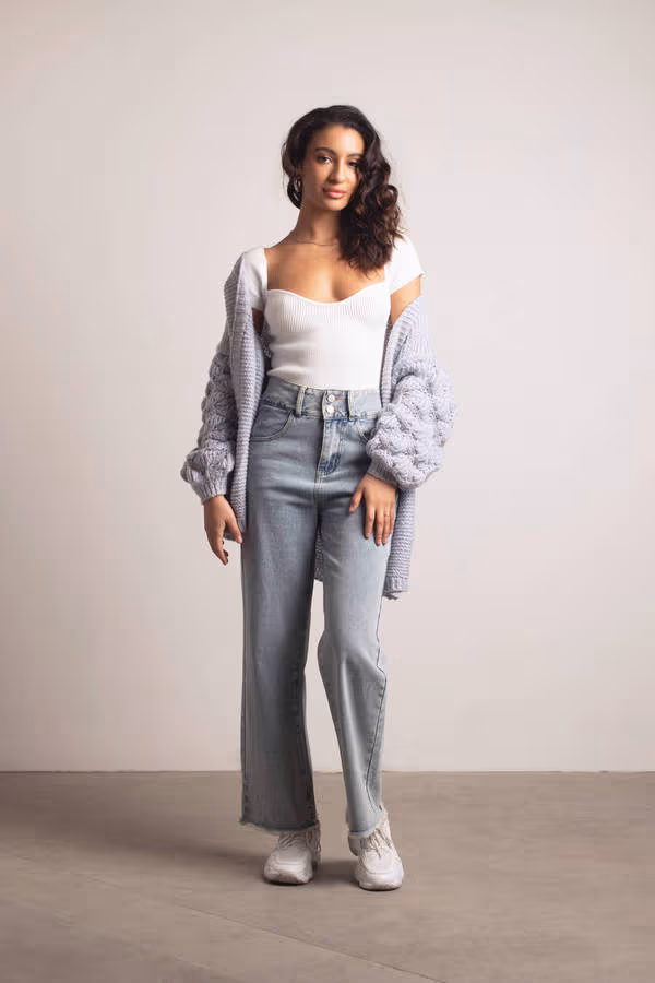 Ophelia Sweater Cardigan - Light Grey