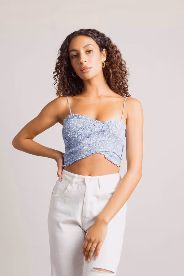 Rosaline Crop Top - Light Blue