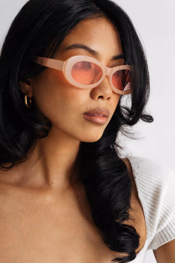Spin Me Round Frame Sunglasses - Nude