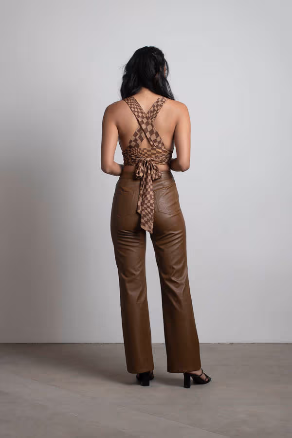 Melly Leather Pants - Camel