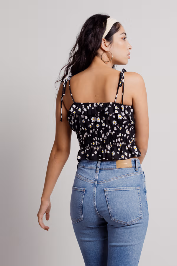 Paloma Crop Top - Black Multi