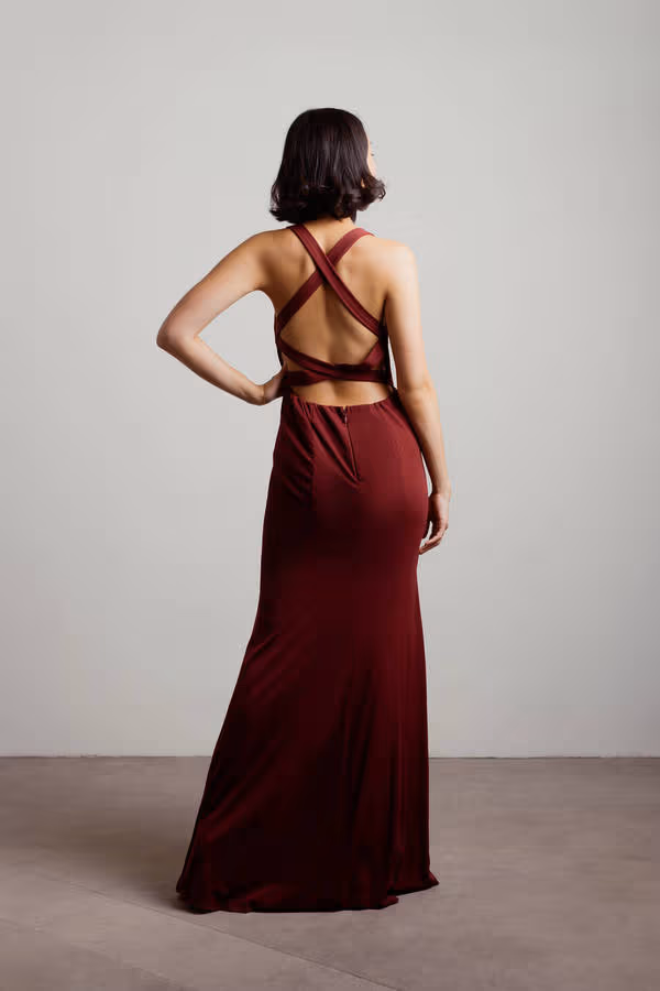 Glam Nights Cutout High Slit Maxi Dress - Emerald