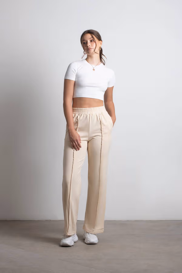 Erikah Wide Leg Pants - Cream