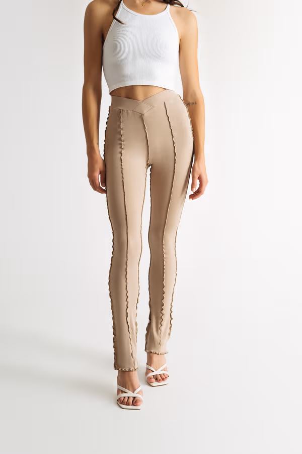 Matter Of Fact Ribbed Pants - Chocolate Brown