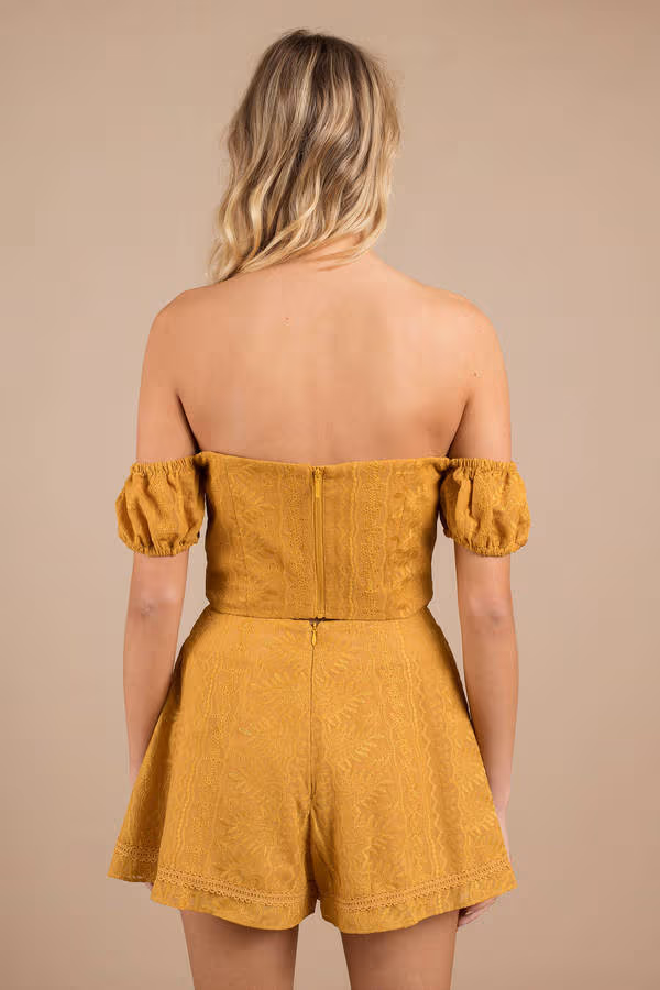 Finders Keepers Maella Lace Shorts - Marigold