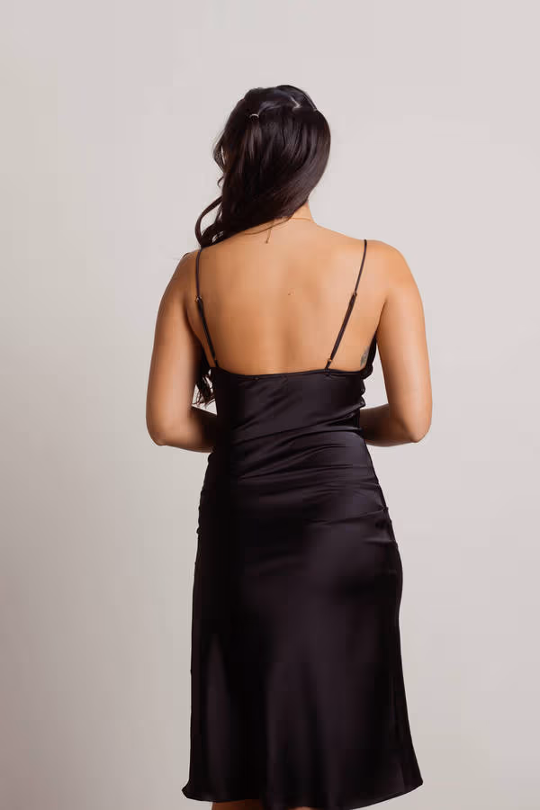 On A Mission Satin Cami Mini Dress - Light Gold