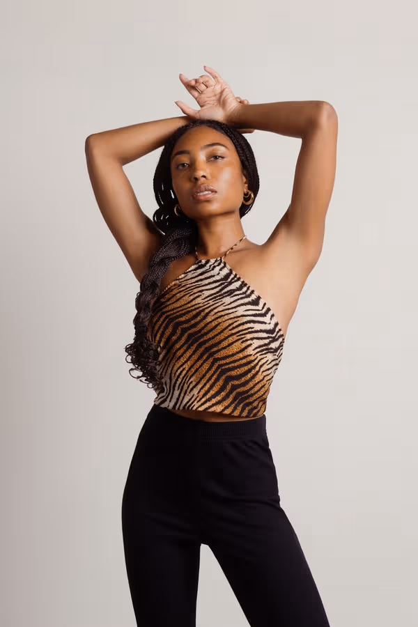 Claws In You Crop Top - Brown