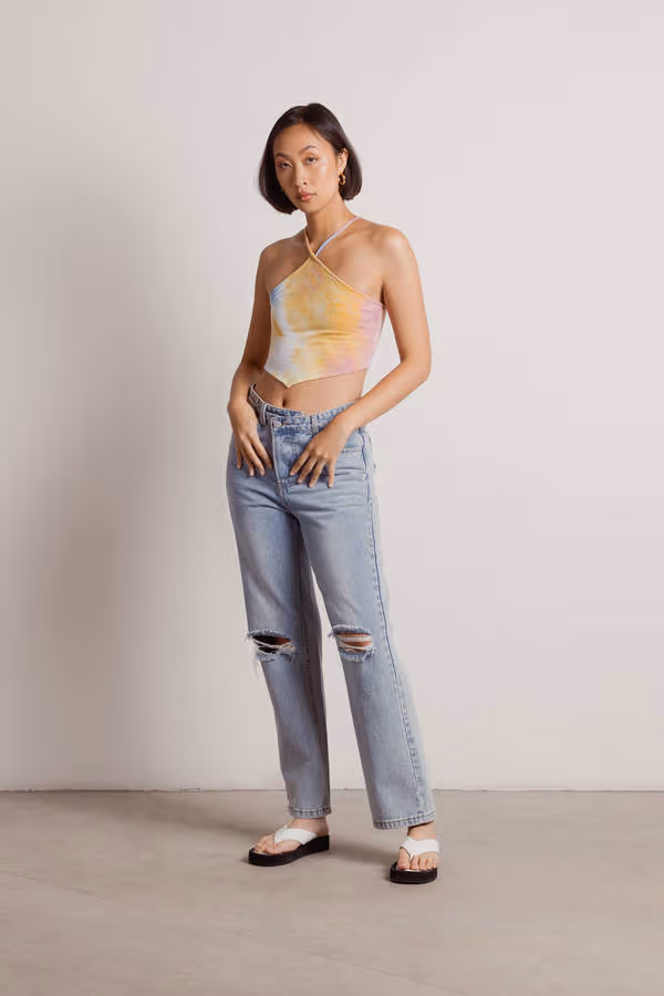 Look Over Here Crop Top - Rainbow