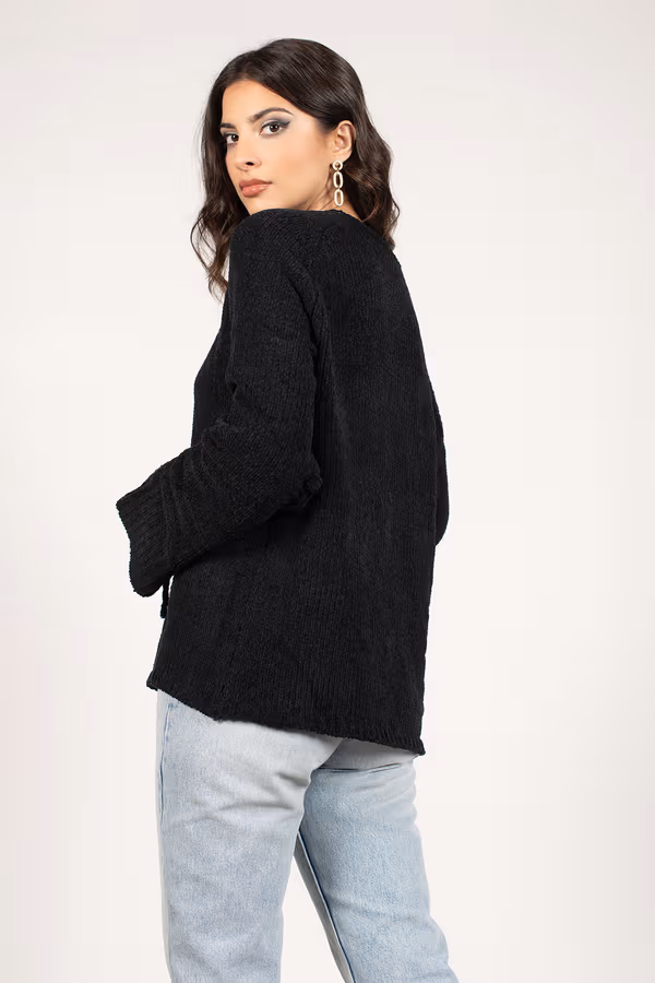 Bella V-Neck Sweater - Black