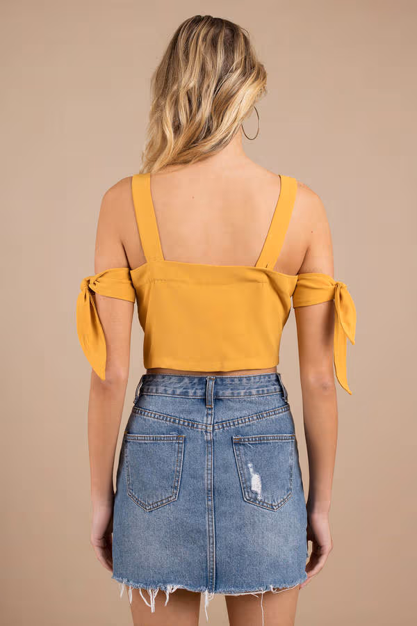 Moon River Sunshine Crop Top - Marigold