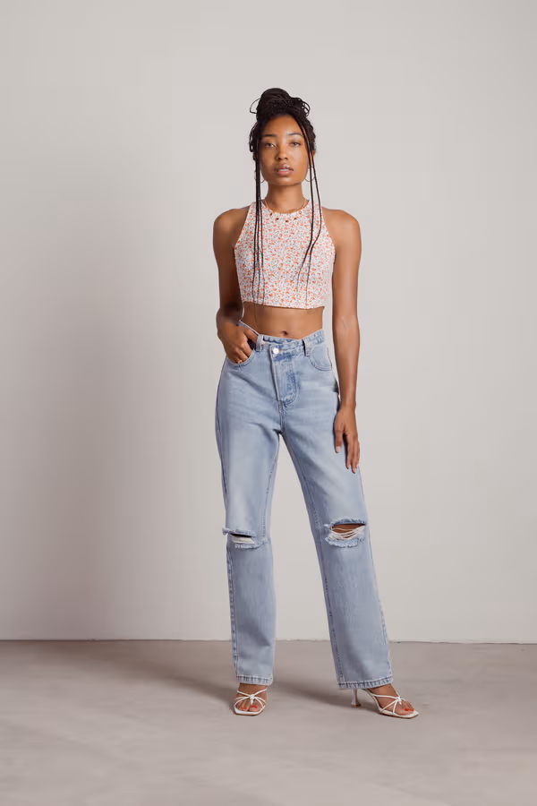 Odiana Crop Top - Ivory Multi