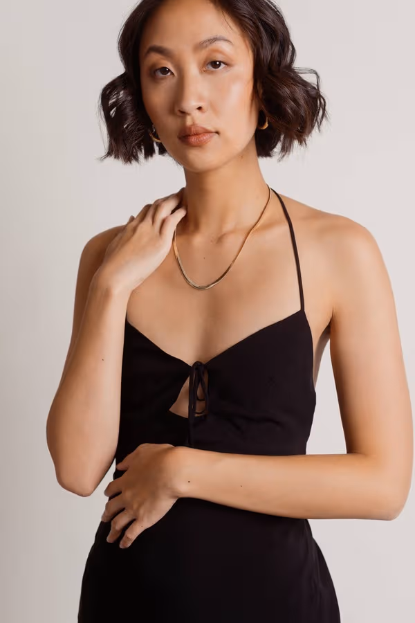 Trust Me Keyhole A-line Mini Dress - Black