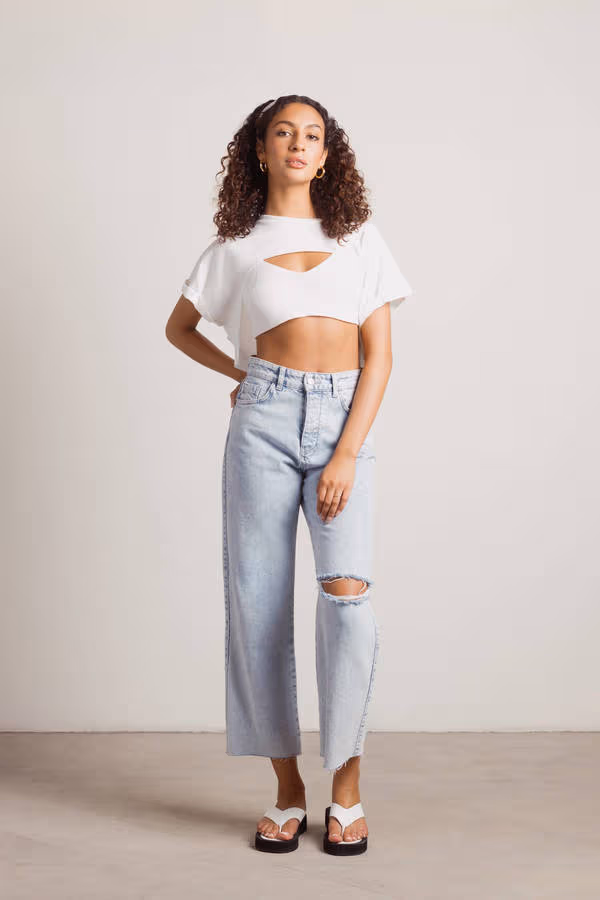 Cut It Short Crop Top - Off White