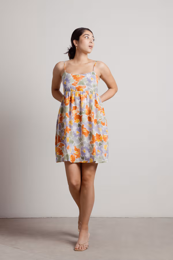 To The Museum Multi Floral Baby Doll Shift Dress