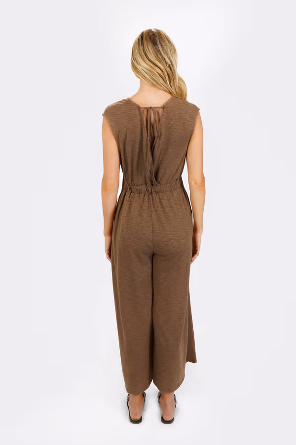 Kirah Wide Leg Jumpsuit - Khaki Green