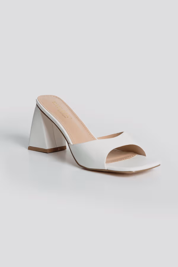Halo Block High Heels - White