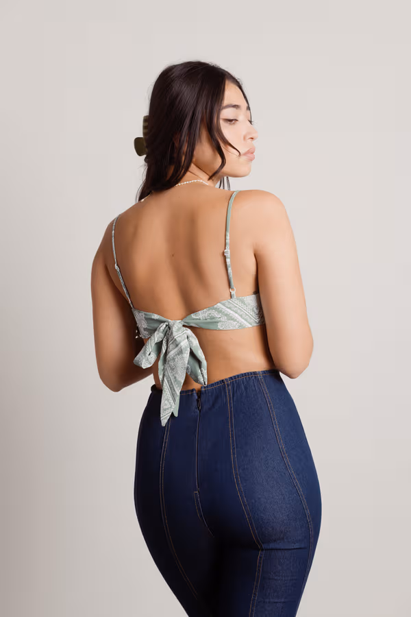 Scarf It Up Crop Top - Yellow